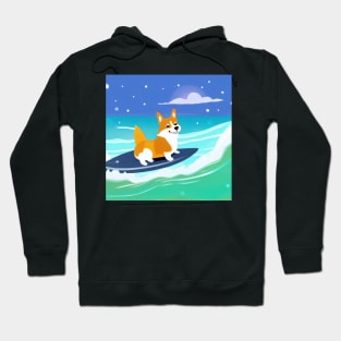 Surfing Corgi Dog Hoodie